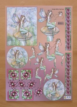 Jeje Decoupage sheet - Fairy sitting on Toadstool