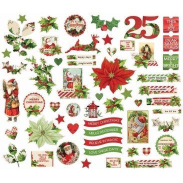 Simple Stories - Simple Vintage Christmas - Bits & Pieces (55 Pieces)