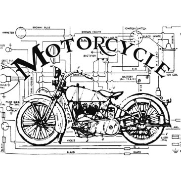 Sharon Callis Clear Stamp Vintage Transport collection - Motorcycle
