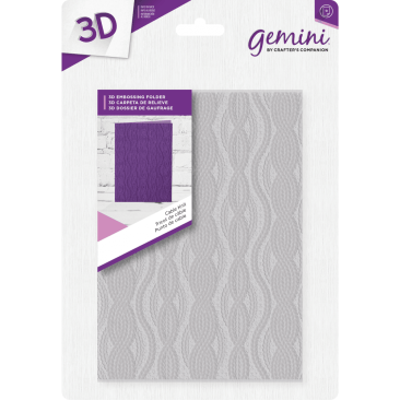 Crafter's Companion Gemini 5" x 7" 3D Embossing Folder - Cable Knit