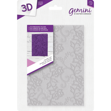 Crafter's Companion Gemini 5" x 7" 3D Embossing Folder - Chantilly Lace