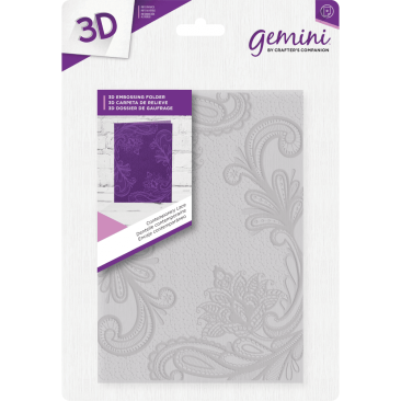 Crafter's Companion Gemini 5" x 7" 3D Embossing Folder - Contemporary Lace