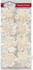 Creative Expressions - Satin Flowers White (8 pcs)