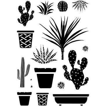 Card-io Clear Combinations Stamp Set - Pots and Prickles Clear Stamps