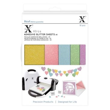 Xcut Xtras' A5 Adhesive Glitter Sheets (10pcs) - Pastels
