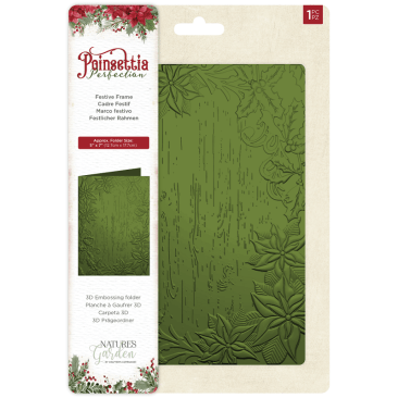 *SALE* Nature's Garden Poinsettia Perfection - 3D Embossing Folder - Festive Frame  Was £6.99  Now £3.49
