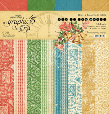 Graphic 45 12 x 12 Patterns and Solids Pad - Joy to the World