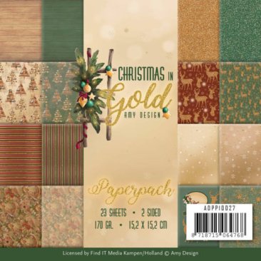 Amy Design Christmas in Gold Paper Pack