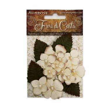 Stamperia Ivory with Leaves Paper Flowers