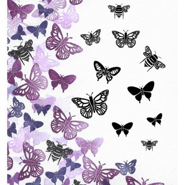 Card-io Majestix Clear Peg Stamps  - Bees and Butterflies