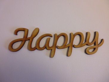 Daisy Jewels and Craft Wooden Sentiment - Happy
