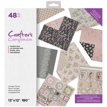 Crafter's Companion 12x12 Inch Paper Pack -Vintage Florals