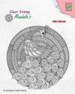 Nellie Snellen Clear Stamp Mandalas - Peacock