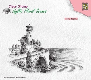 Nellie Snellen Clear Stamp Idyllic Floral Scenes - Sea with Lighthouse