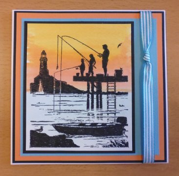 DIY Card Making Kit (1 Card) - Gone Fishing (6" x 6")