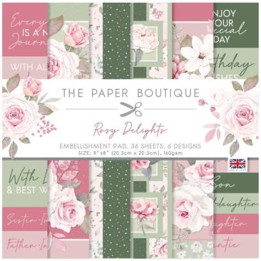 The Paper Boutique 8" x 8" Embellishment Pad - Rosy Delights