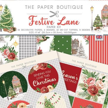 The Paper Boutique 8" x 8" Paper Kit - Festive Lane