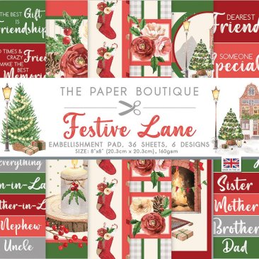 The Paper Boutique 8" x 8" Embellishment Pad - Festive Lane