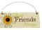 *SALE* Wooden Daisy Shabby Chic Style Plaque - FRIENDS. Was £2.49, Now £1.49
