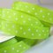 Satin Ribbon 10mm-Lime with White Dots