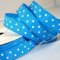 Satin Ribbon 10mm-Turquoise with White Dots