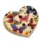 Heart Shaped 15mm Button - Multicoloured Butterfly (packed 10)