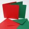 Craft UK 8" x 8"  Scalloped Cards and Envelopes - Red and Green (20 pk)