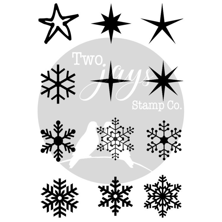 Graftoncrafts > Floral / Nature / Scenic > Two Jays Finger Stamps Snow & Stars