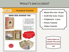 *NEW* CrafTreat Book Box Shaker Tag DIY Scrapbook