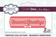 *NEW* Creative Expressions Craft die by Jamie Rodgers  -Pierced Season's Greetings