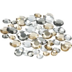 *NEW* Creativ Assorted Round Rhinestones - Golden Oil