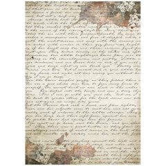 *NEW* Stamperia Rice Paper A4 Our Way Manuscript