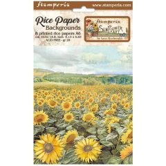 Stamperia Rice Paper Selection A6 Backgrounds - Sunflower Art (8 sheets)