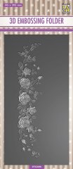 Nellie Snellen 3D Embossing Folder Slimline - Rose Border