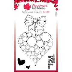 *NEW* Woodware Clear Singles Big Bubble Bauble – Heart 4 in x 6 in Stamp