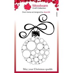 *NEW* Woodware Clear Singles Big Bubble Bauble – Curly Ribbon 4 in x 6 in Stamp