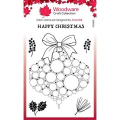 *NEW* Woodware Clear Singles Big Bubble Bauble – Twigs & Berries 4 in x 6 in Stamp