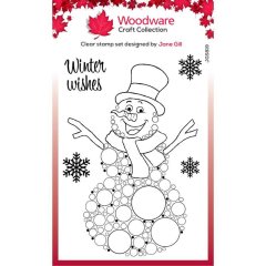 *NEW* Woodware Clear Singles Big Bubble Bauble – Snowman 4 in x 6 in Stamp