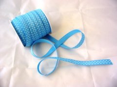 Grosgrain Ribbon 10mm- Pale Blue Polka Dot