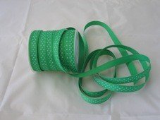 Grosgrain Ribbon 10mm- Green Polka Dot
