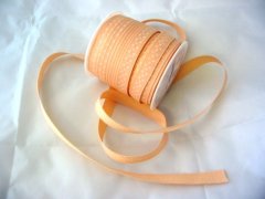 Grosgrain Ribbon 10mm- Peach Polka Dot