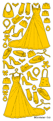 Posh Dresses Outline Sticker GOLD