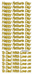 Happy Father's Day Outline Sticker GOLD