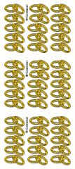 Interlinked Double Rings Outline Sticker GOLD