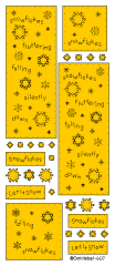 Christmas Outline Sticker -Snowflake Panel  TRANSPARENT/GOLD