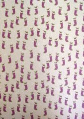A4 Glitter Card-Purple Stockings