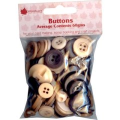 Woodware Assorted Buttons- Coffee and Cream