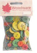 Woodware Assorted Buttons- Primary Colours