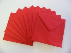Kanban Envelopes Square 130mm x 130mm 10 Pack - RED