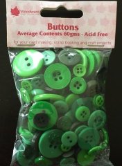 Woodware Assorted Buttons-Shades of Green